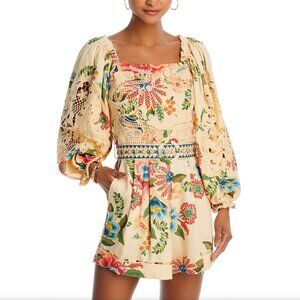 NWT FARM Rio Sand Delicate Garden Lace Romper in Size Small